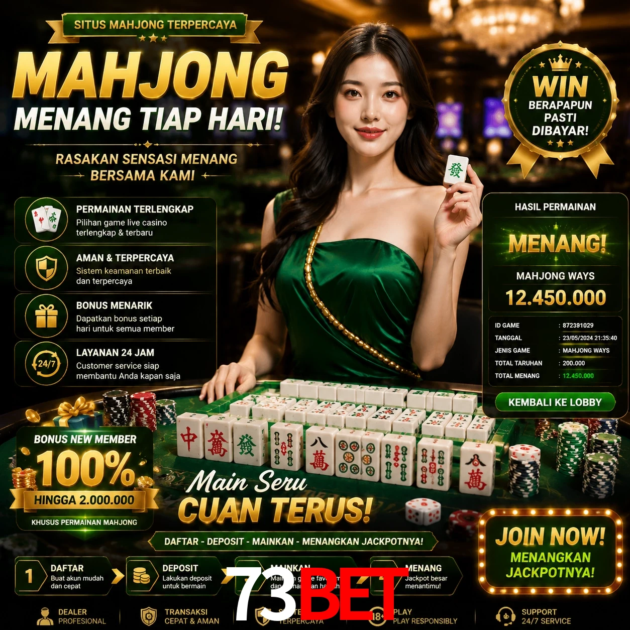 Cashback VIP 73bet - reembolso semanal